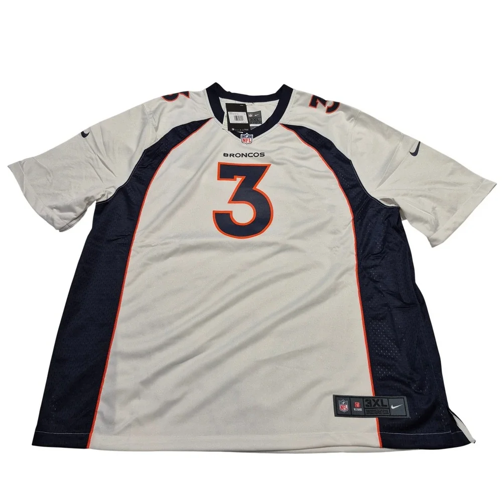 Russell Wilson Denver Broncos Nike Football Game Jersey White Men's Size 3XL